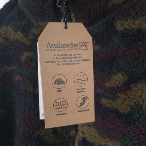 NWT AVALANCHE Outdoor Soft Relaxed FullZip Teddy Camo Fleece Jacket CA851 MEDIUM - Picture 11 of 13